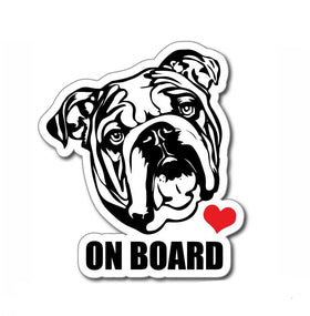 Bulldog on Board Sticker (Single)