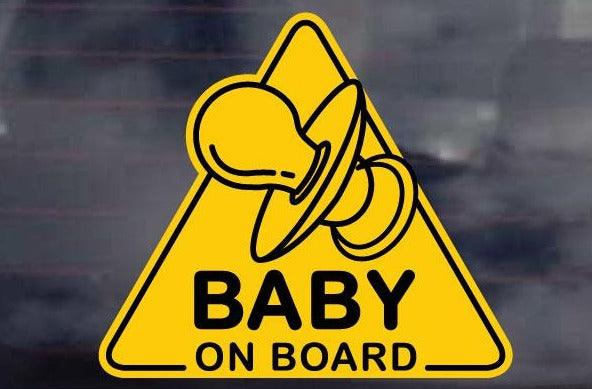 Baby on board car sticker warning sign