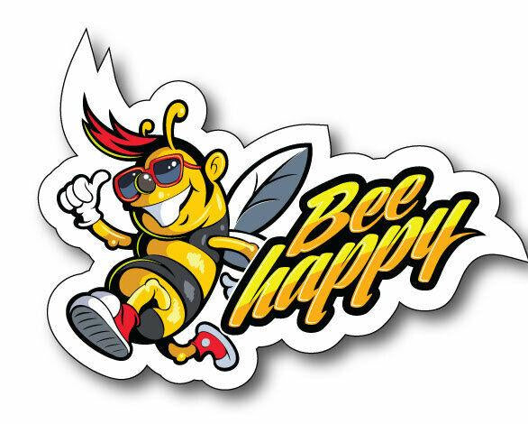 Bee Happy sticker for car or laptop Sticker Store