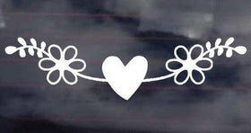Bohemian Flower Heart Decal Sticker