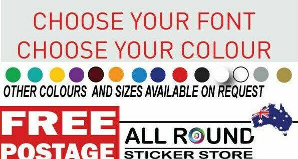 CUSTOM TEXT STICKER VINYL DECAL
For : CAR TRUCK BOAT SHOP WINDOW
Size 400mm x 80mm
Computer cut decal - no background
