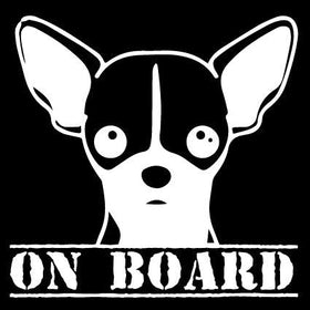 Chihuahua on board car sticker decal