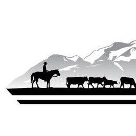 Cowboy on horse with cattle Landscape sticker decal RV Motorhome, 4X4, Caravan, large with mountains copy - Mega Sticker Store