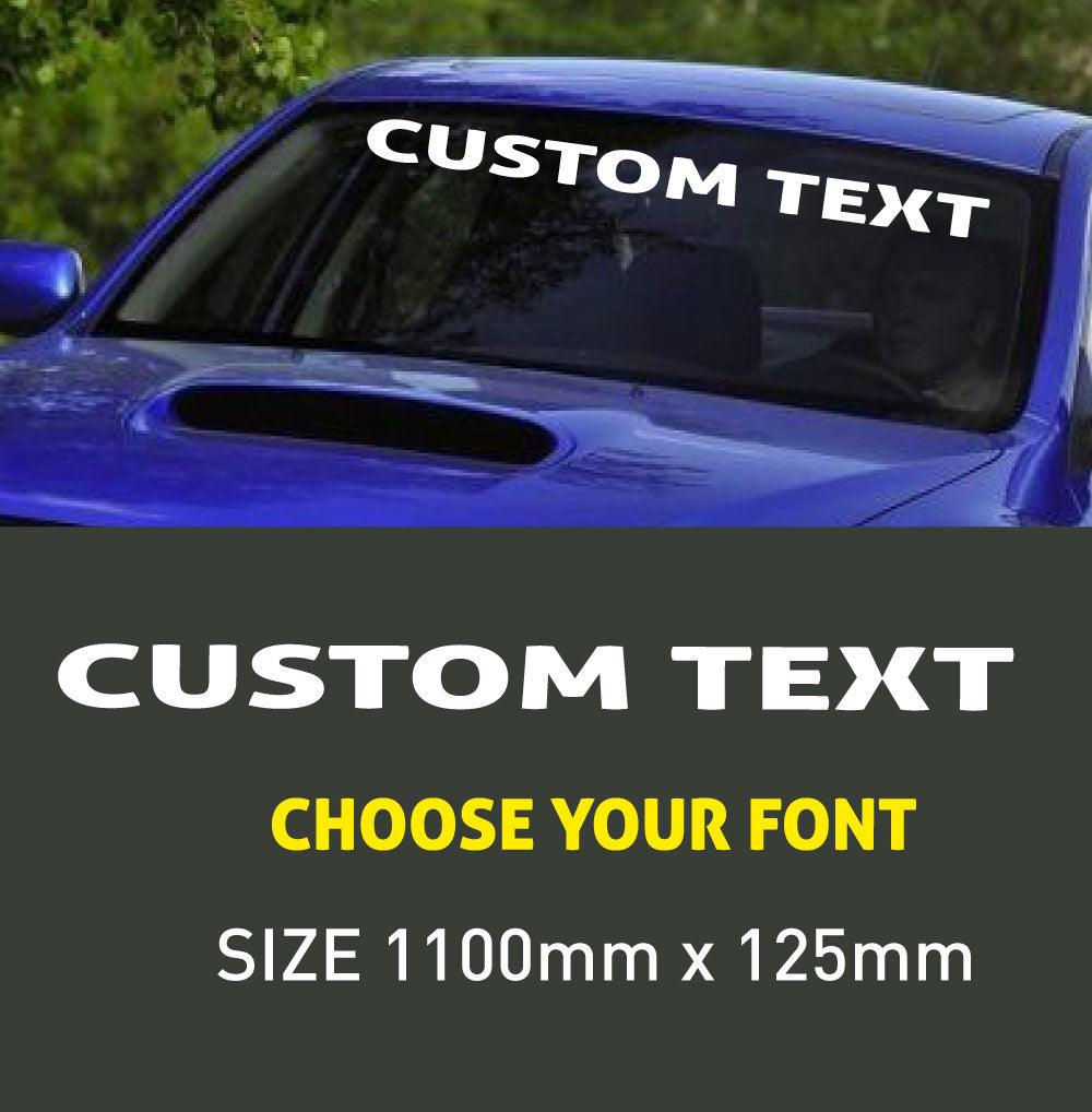 1100mm Custom windscreen sticker Windsheild Name Lettering Graphics - Mega Sticker Store