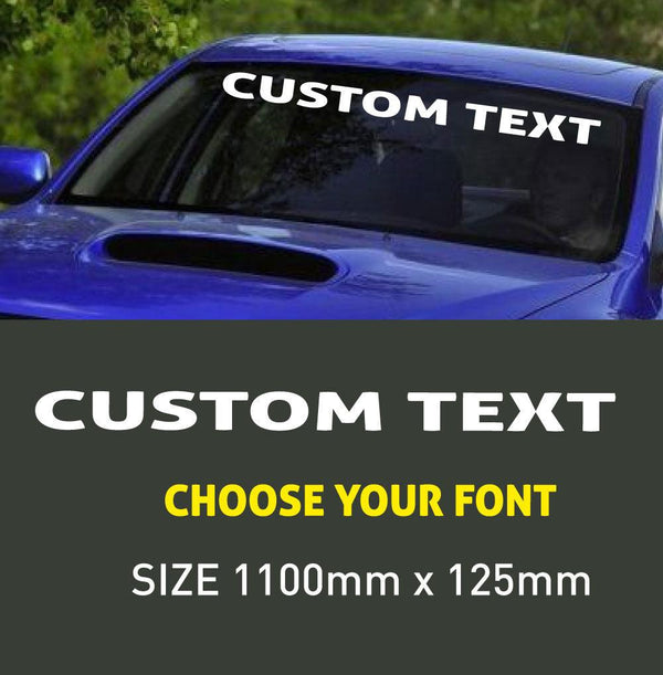 1100mm Custom windscreen sticker Windsheild Name Lettering Graphics - Mega Sticker Store