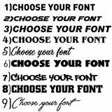 Choose your font for custom text car sticker decal