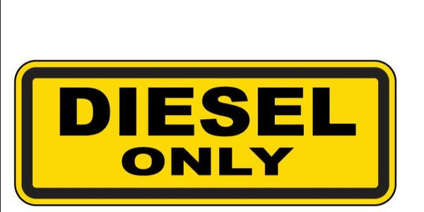 4 X Diesel Only Petrol Fuel Stickers - Mega Sticker Store