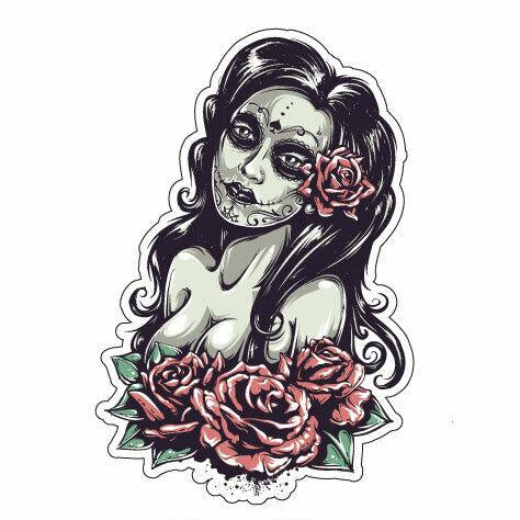 Day of the dead girl car sticker