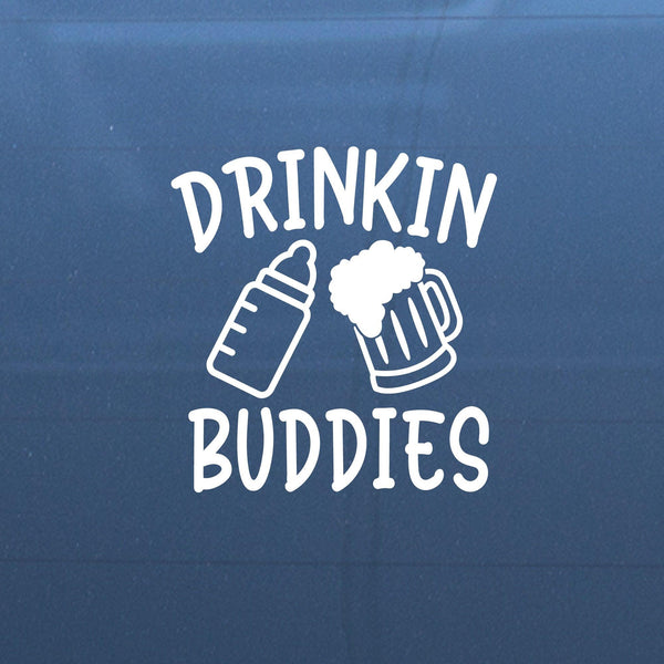 Drinkin-Buddies-baby-on-board-beer--Car-sticker-decal,-white-window-sticker-04 - Mega Sticker Store