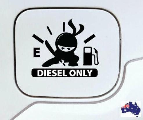 Empty Fuel Cap Diesel Only Ninja car Sticker
