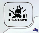 Empty Fuel Cap Diesel Only Ninja car Sticker