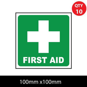 FIRST AID DECAL STICKERS WARNING DECALS