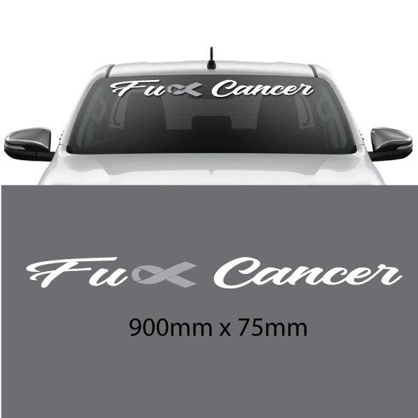 FU Cancer car sticker decal windscreen cancer ribbon grey, pink or blue - Mega Sticker Store