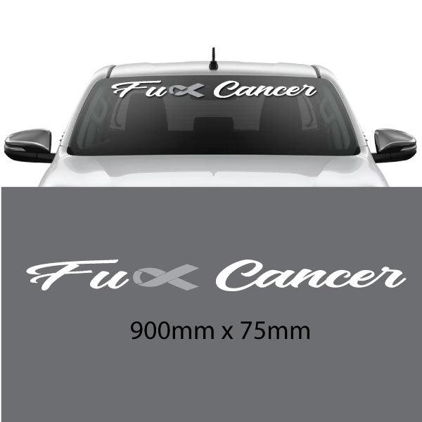 FU Cancer car sticker decal windscreen cancer ribbon grey, pink or blu ...