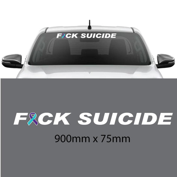 Fck Suicide car sticker decal suicide awareness sticker with suicide prevention ribbon - Mega Sticker Store