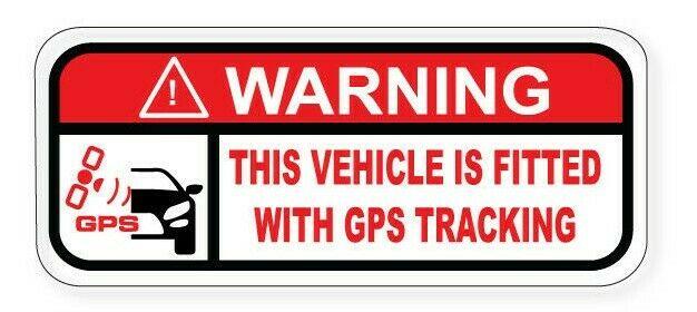 thumbnail interactive-video image 1 of 4-Pack GPS Tracking Warning Stickers - Waterproof Car Vinyl Decal - 80x50mm 1 of 3