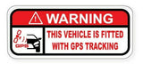 GPS Tracking Fitted Warning Sticker, Anti Theft Vehicle Security Decal