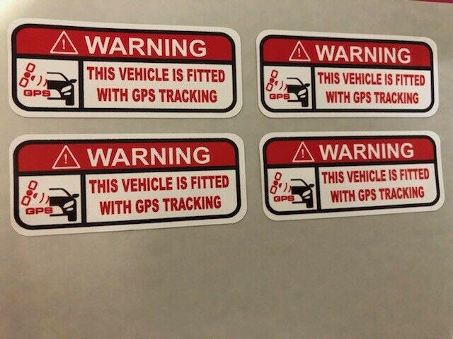 GPS Tracking Fitted Warning Sticker, Vehicle Security Decal for Cars, Trailers and Equipment