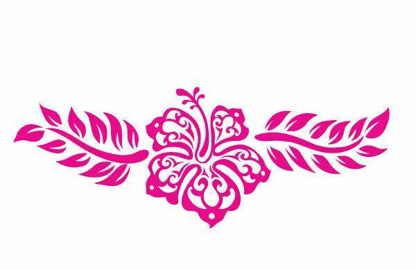 Hibiscus Frangipani Flower Tribal Tattoo Car Sticker Decal - all colours