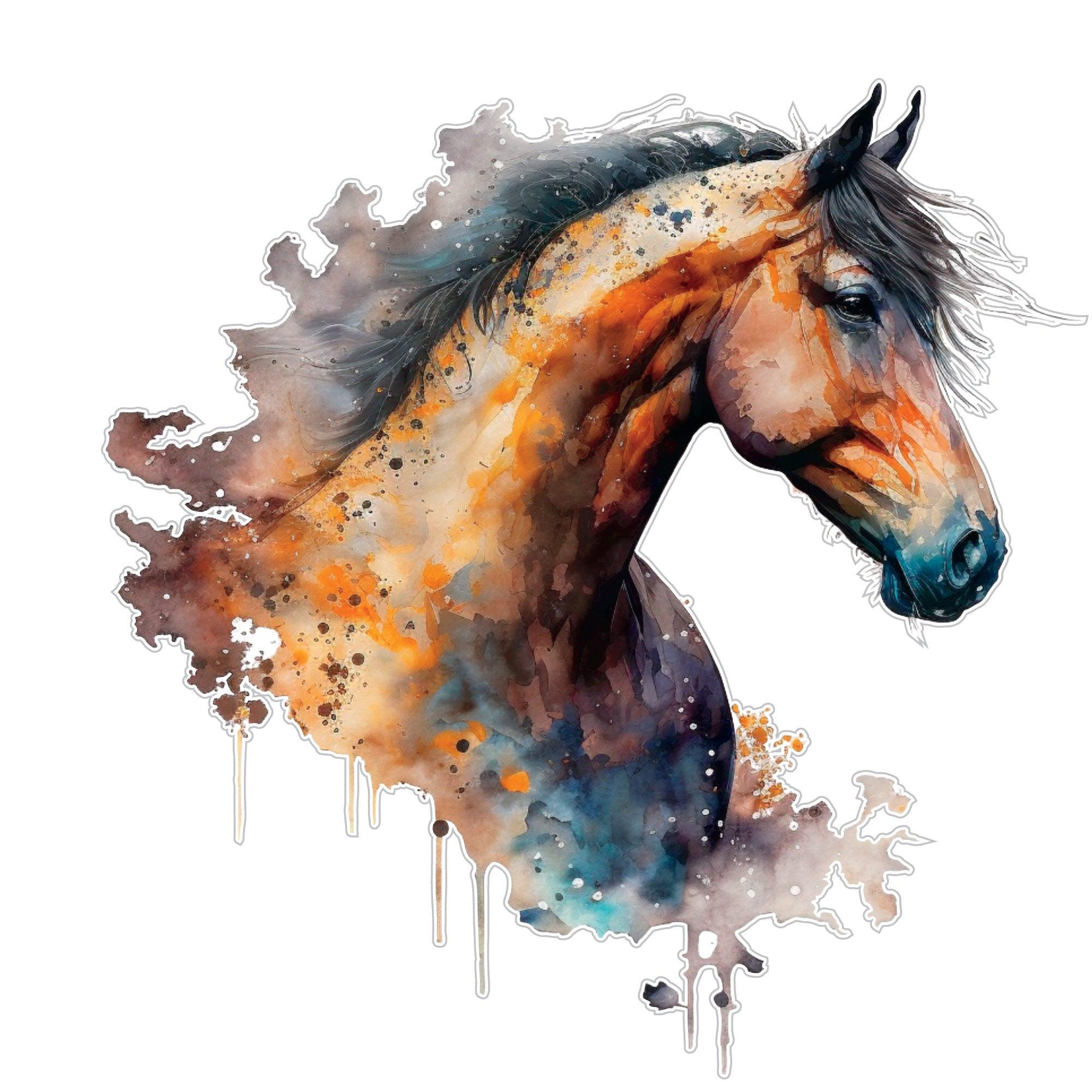 Horse sticker decal watercolour effect vehicle sticker, laptop , glass, horse float 01 - Mega Sticker Store
