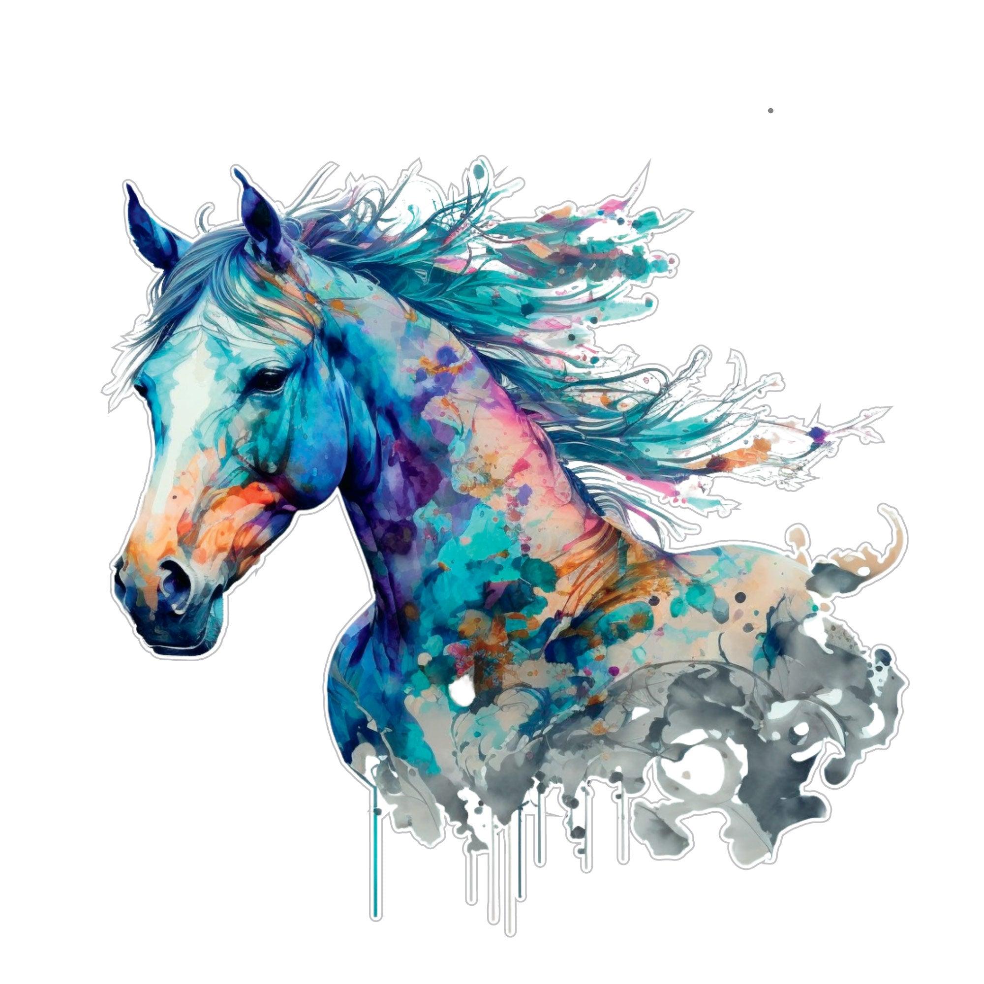 Horse sticker decal watercolour effect vehicle sticker, laptop , glass, horse float 02 - Mega Sticker Store