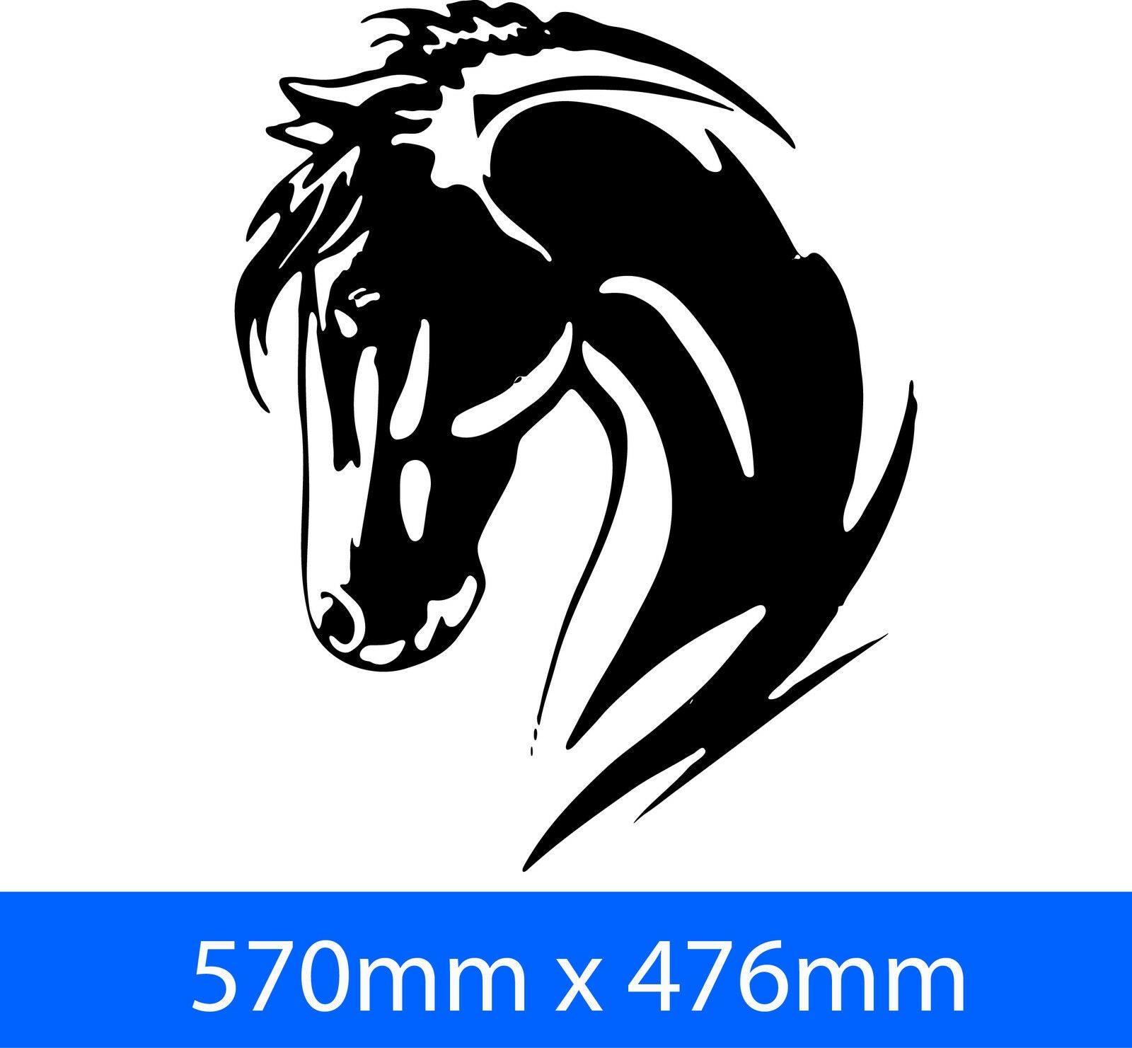 Horse Head Vinyl Decal 570mm, Equestrian Ute 4WD Horse Float Sticker, Truck Window Graphic 7 Year Vinyl