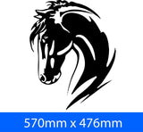 Horse Head Vinyl Decal 570mm, Equestrian Ute 4WD Horse Float Sticker, Truck Window Graphic 7 Year Vinyl