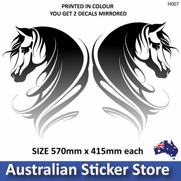 Horse head sticker for vehicle horse float