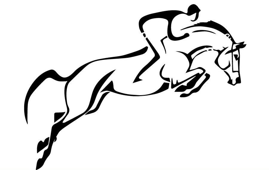 Jumping Horse Decal 570mm x 424mm rider on horseback sticker for vehicle float