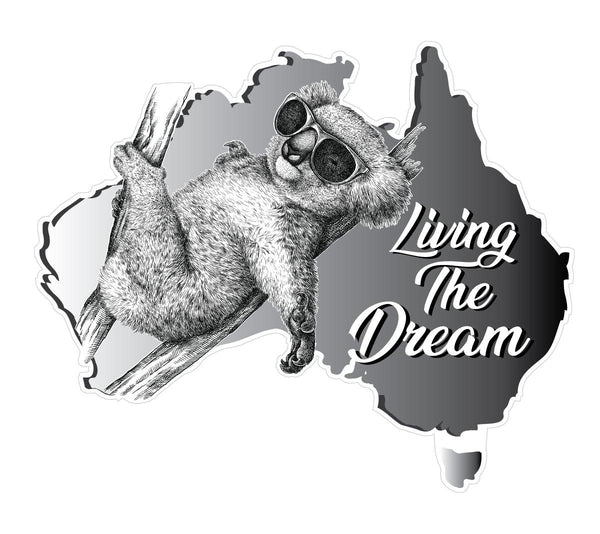 Koala Australian Map sticker decal Motorhome, vehicle, camper , truck, van Living the dream - Mega Sticker Store