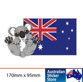 Funny Koala with Australian Flag Car sticker , laptop sticker souvenir sticker