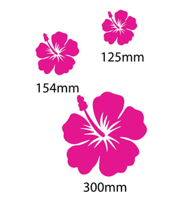Large  hibiscus Hawaiian flower sticker decal set of 3 vehicle grade