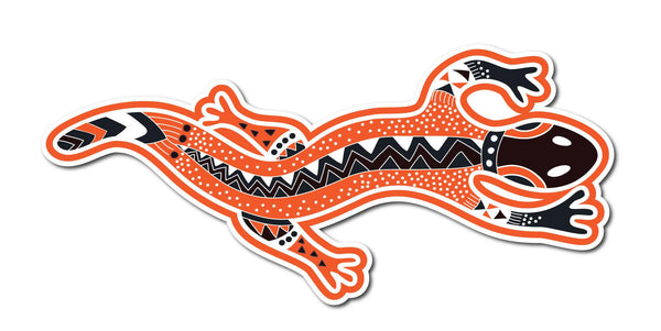 Orange Abstract Gecko Sticker decal car , camper, RV Motorhome, 4x4 ,patterned, ethnic - Mega Sticker Store