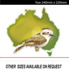 Large Kookaburra and Australian Map Sticker for vehicles, boat , motorhome, truck, trailer, car sticker - Mega Sticker Store