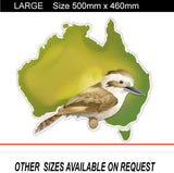 Large Kookaburra and Australian Map Sticker for vehicles, boat , motorhome, truck, trailer, car sticker - Mega Sticker Store