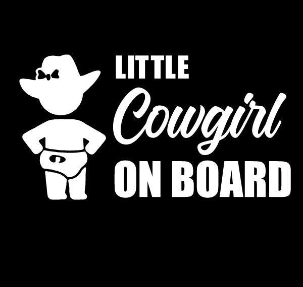 Little Cowgirl on Board funny baby on board sticker baby car decal - Mega Sticker Store