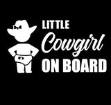 Little Cowgirl on Board funny baby on board sticker baby car decal - Mega Sticker Store