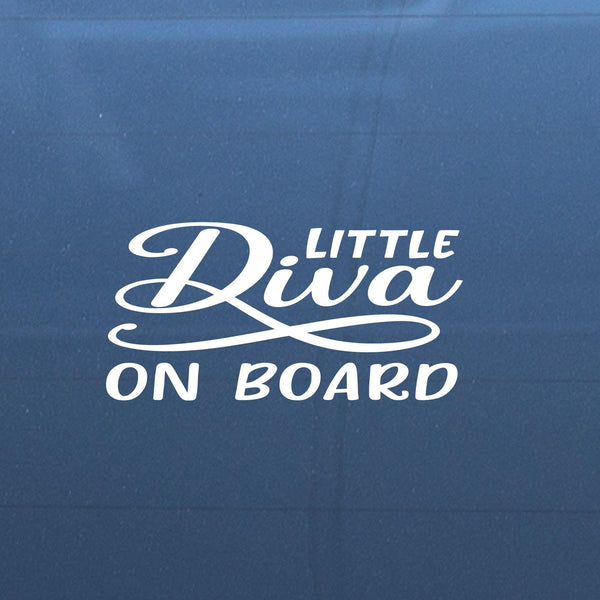 Little-Diva-on-board--Car-sticker-decal,-white-window-sticker-03 - Mega Sticker Store