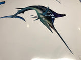 Marlin fishing sticker decal for boat , motorhome 4x4 camper vehicle - Mega Sticker Store