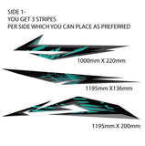 Modern Teal and Black vehicle stripe , motorhome, 4x4, truck trailer , horse float desTB1 - Mega Sticker Store