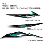 Modern Teal and Black vehicle stripe , motorhome, 4x4, truck trailer , horse float desTB1 - Mega Sticker Store
