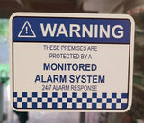 Monitored Alarm System Warning Decal, Security Sticker for Window Door or Fence, Property Protection Sign in Multiple Sizes