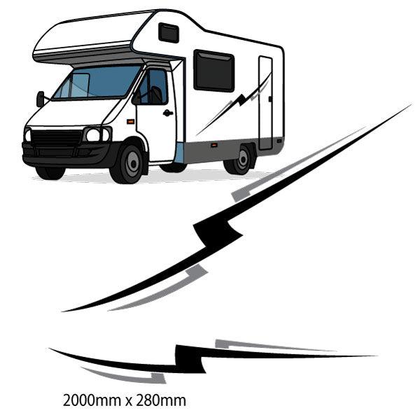Motorhome Stripes Graphics Sticker Camper Van RV Caravan Side Body Decal Large Design # M2 - Mega Sticker Store