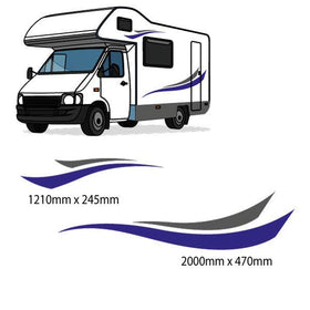 Motorhome Stripes Graphics Sticker Camper Van RV Caravan Side Body Decal Large  Design # M1
