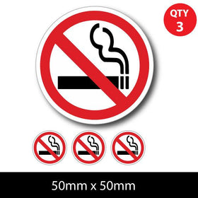 No No Smoking sticker signs for glass doors windows and vehicles