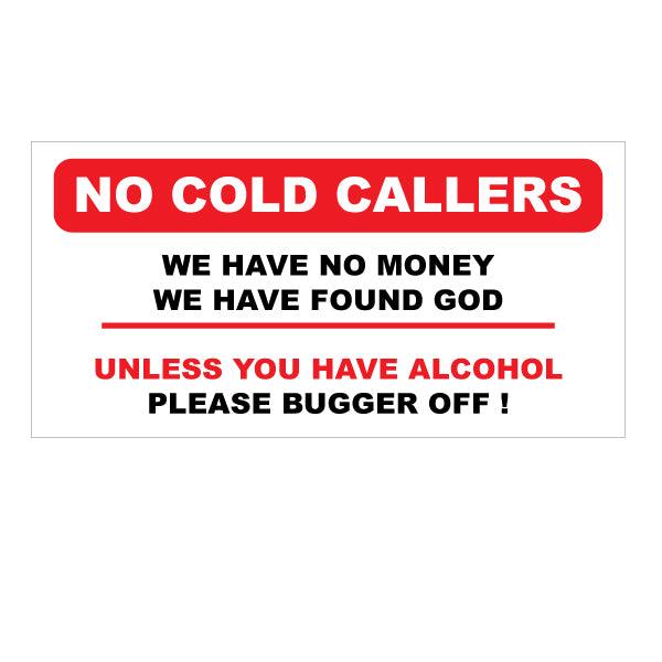 No cold calling , funny warning sticker for Door Knockers - Mega Sticker Store
