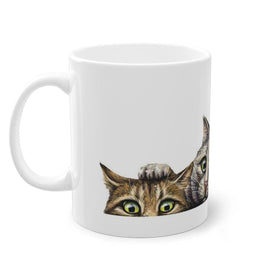3 Peeking Kittens cats Coffee Mug