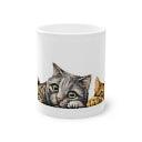 3 Peeking Kittens cats Coffee Mug - Mega Sticker Store