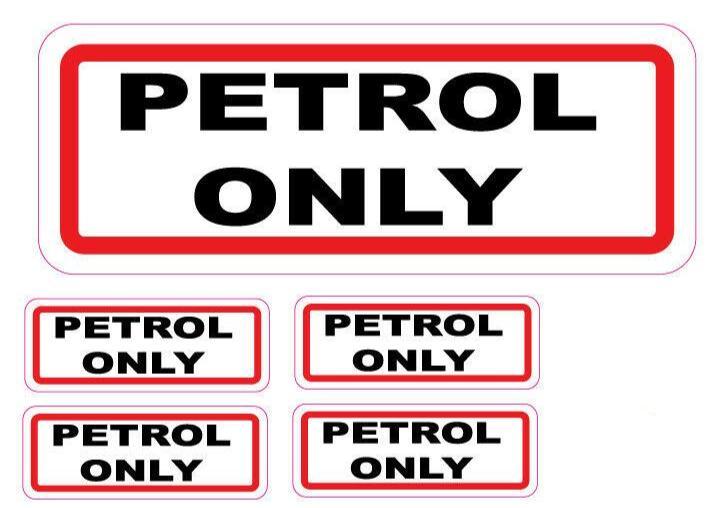 Petrol Only Vinyl Sticker, Unleaded Fuel Identification Decal 65mm x 25mm