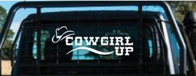 Cowgirl Up Decal Sticker - Large , 4x4